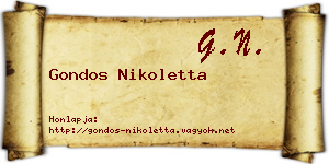 Gondos Nikoletta névjegykártya